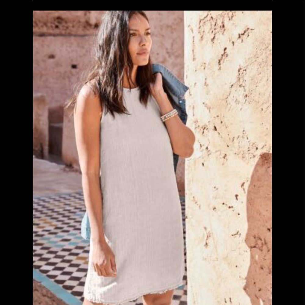 NEW WITH TAGS GARNET HILL Linen Fringe Dress